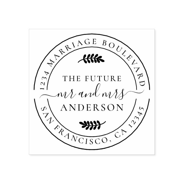 Tampons Encreurs Rustic Future M. Mme Round Retour Adresse (Impression)