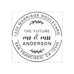 Tampons Encreurs Rustic Future M. Mme Round Retour Adresse