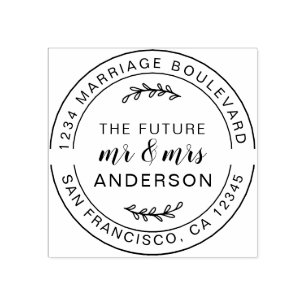 Tampons Encreurs Rustic Future M. Mme Round Retour Adresse
