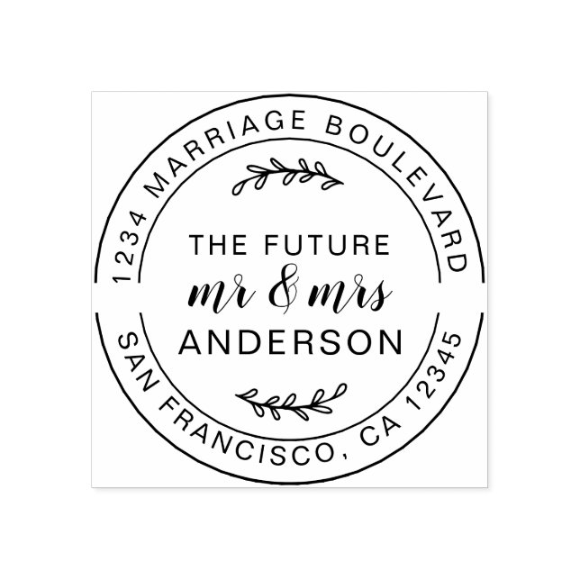 Tampons Encreurs Rustic Future M. Mme Round Retour Adresse (Impression)