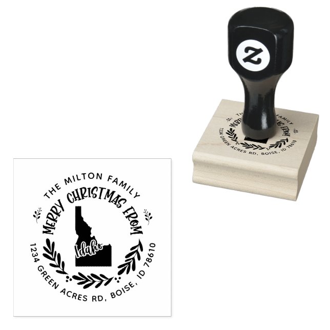Tampons Encreurs Rustic Idaho Joyeux Noël Adresse de retour (Tamponné)