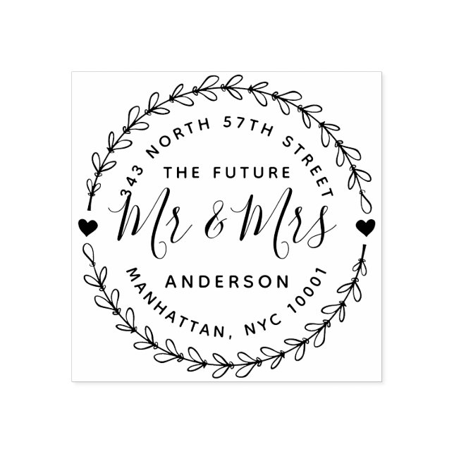 Tampons Encreurs Rustic L'Avenir M. & Mme Mariage Retour Adresse (Impression)