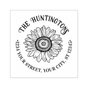 Tampons Encreurs Rustic Sunflower #1 Nom de famille personnalisé Ad