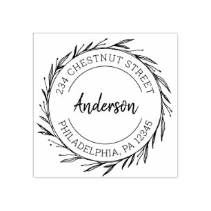 Tampons Encreurs Rustic Wreath Adresse de retour