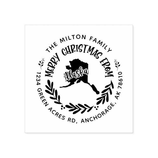 Tampons Encreurs rustique alaska joyeux noël adresse de retour (Impression)
