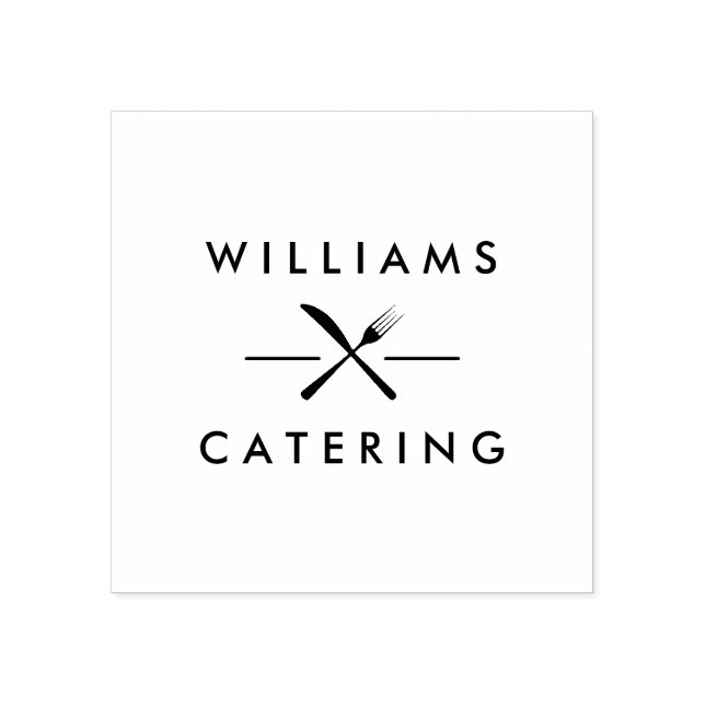 Tampons Encreurs Rustique Crossed Fork Couteau Logo Restauration (Impression)