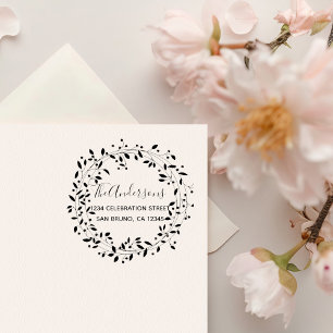 Tampons Encreurs Rustique dessinée à la main Wreath Adresse de reto