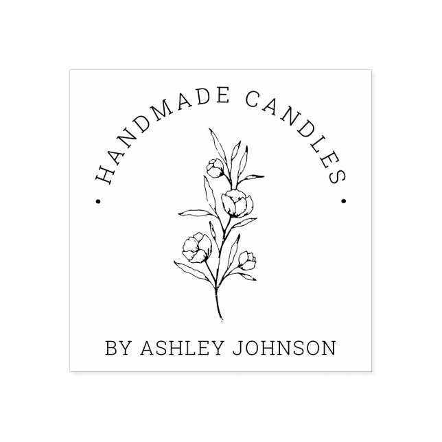 Tampons Encreurs Rustique Floral Personnalisé À La Main Par (Impression)