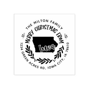 Tampons Encreurs rustique iowa joyeux Noël adresse de retour