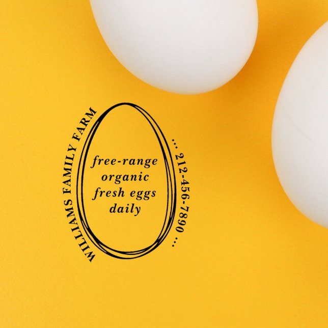 Tampons Encreurs Rustique Simple Oeuf Carton Farmhouse Texte person (Créateur téléchargé)