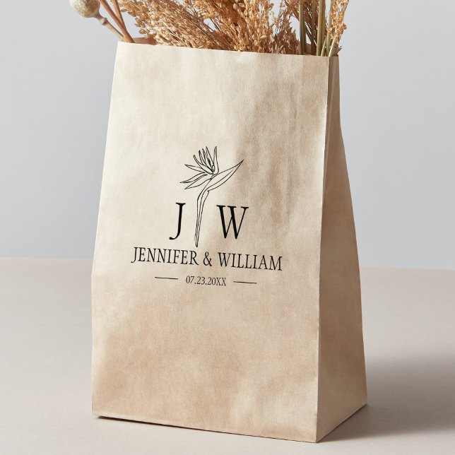 Tampons Encreurs Sac de mariage personnalisé à fleurs Monogrammes (Créateur téléchargé)