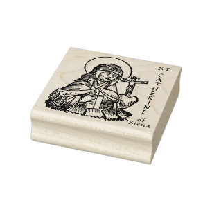 Tampons Encreurs Sainte Catherine de Sienne avec Coeur Crucifix