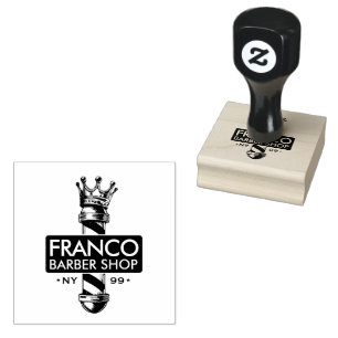 Tampons Encreurs Salon de coiffure Barber Hair Shop King Crown Mât