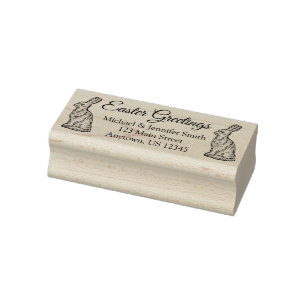 Tampons Encreurs Salutations de Pâques Chocolat Bunny Rabbit Adress