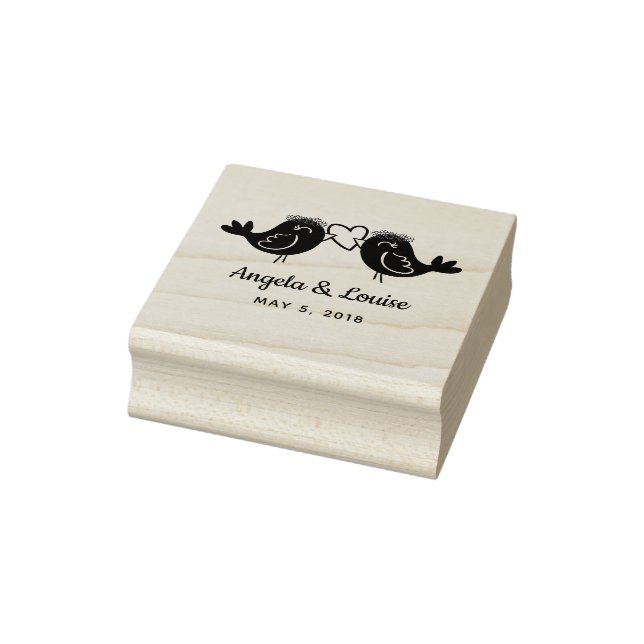 Tampons Encreurs Same sex Rustic Rubber Stamp Wedding Monogram (Tampon)