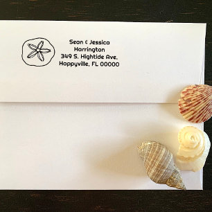 Tampons Encreurs Sand Dollar Return Address Rubber Stamp
