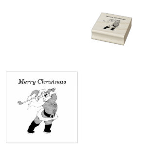 Tampons Encreurs Santa Clause jouant au golf 2x2 Timbre en caoutcho