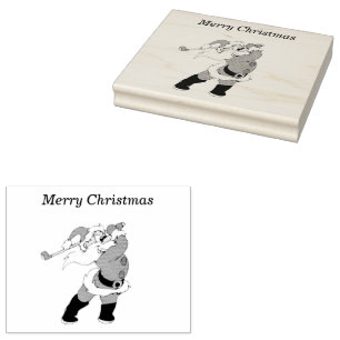 Tampons Encreurs Santa Clause jouant au golf 4x5 Timbre en caoutcho