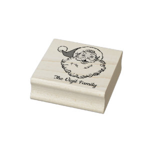 Tampons Encreurs Santa Clause personnalisée Bois Art Stamp