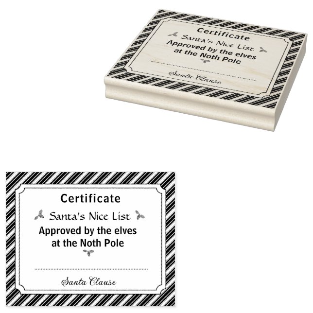Tampons Encreurs Santa's Nice List Certificate Wood Art Stamp (Tamponné)