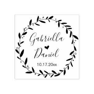 Tampons Encreurs Sauvegarder la date, Cadre feuilleté rustique mode