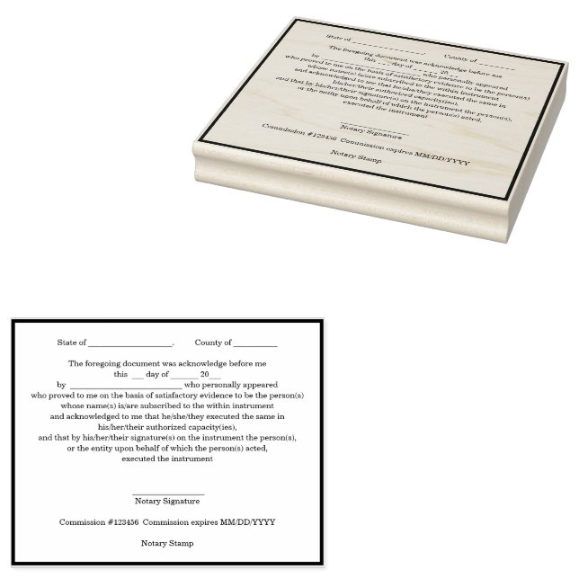 Tampons Encreurs Sceau de reconnaissance de notaire public moderne (Tamponné)