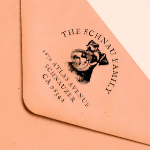 Tampons Encreurs Schnauzer Dog Nom de famille Adresse de retour