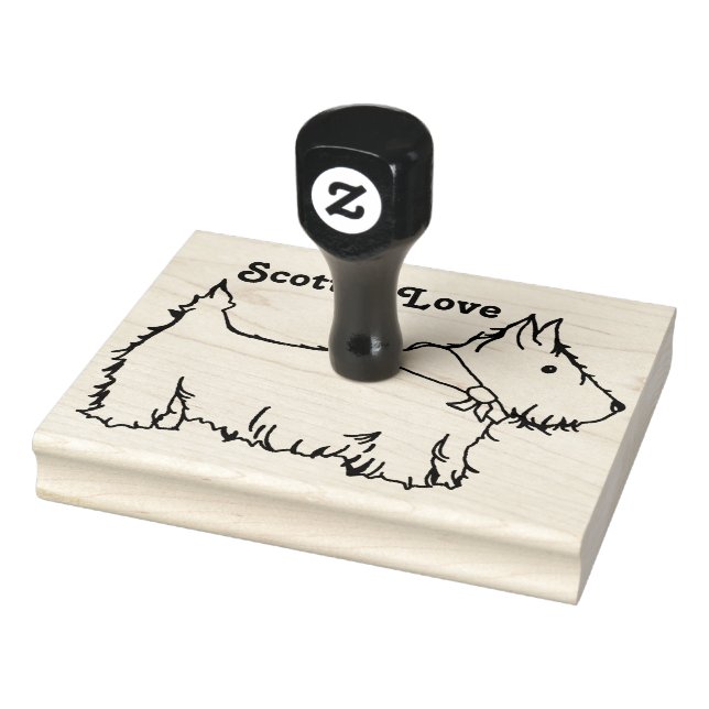 Tampons Encreurs Scottie Love Scottish Terrier Dog Custom (Tampon)