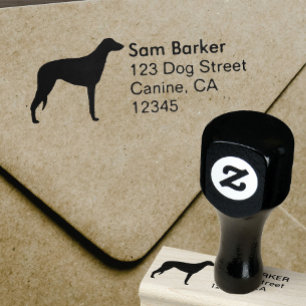 Tampons Encreurs Scottish Deerhound Silhouette Return Adresse :