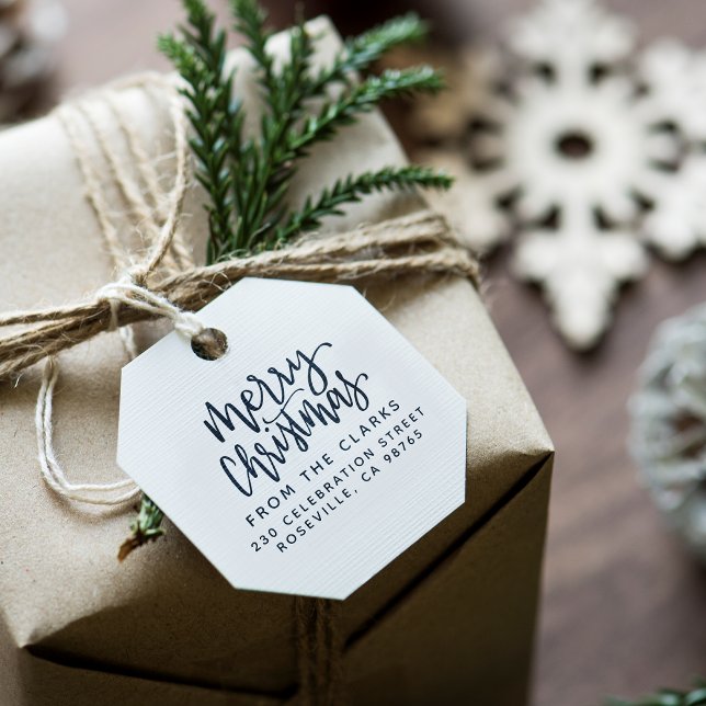 Tampons Encreurs Script à la main Joyeux Noël Adresse (Créateur téléchargé)