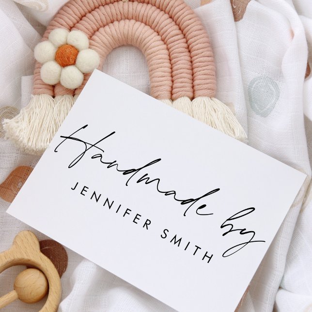 Tampons Encreurs Script chic minimaliste moderne personnalisé "fait (Créateur téléchargé)