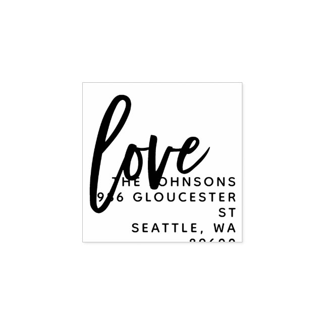 Tampons Encreurs Script d'amour lettres main | Mariage personnalisé (Impression)