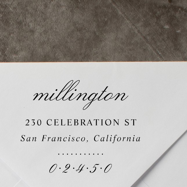 Tampons Encreurs Script élégant Nom de famille et adresse de retour (Créateur téléchargé)