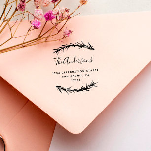 Tampons Encreurs Script et romarin Adresse de retour botanique