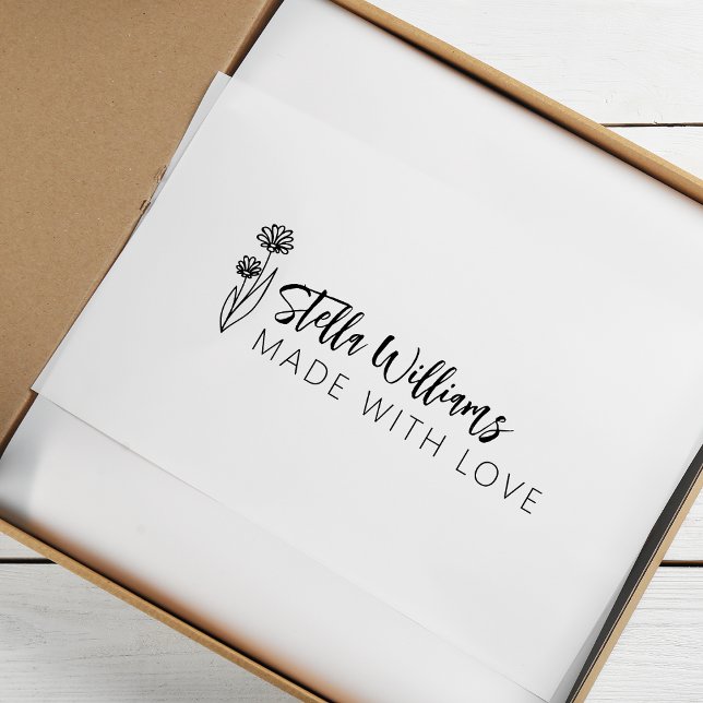 Tampons Encreurs Script Graphique De Faisy Fabriqué Avec Amour (Graphic Daisy Script Made With Love Rubber Stamp)