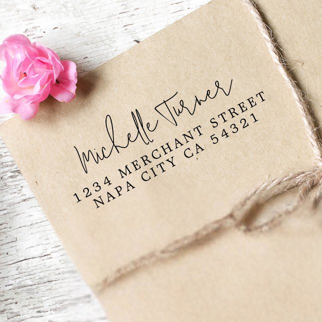 Tampons Encreurs Script manuscrit minimal - Adresse de retour moder (Créateur téléchargé)