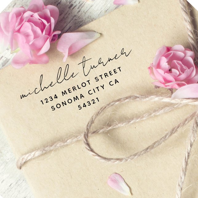 Tampons Encreurs Script minimal Adresse de retour moderne (Créateur téléchargé)