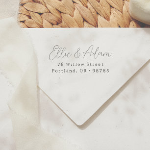 Tampons Encreurs Script moderne Deux noms Couple Adresse de retour