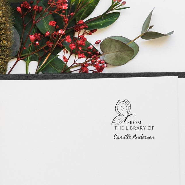 Tampons Encreurs Script moderne Livre de bibliothèque personnalisée (Créateur téléchargé)