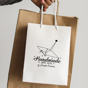 Tampons Encreurs Script Moderne Origami Entreprise artisanale, Gran