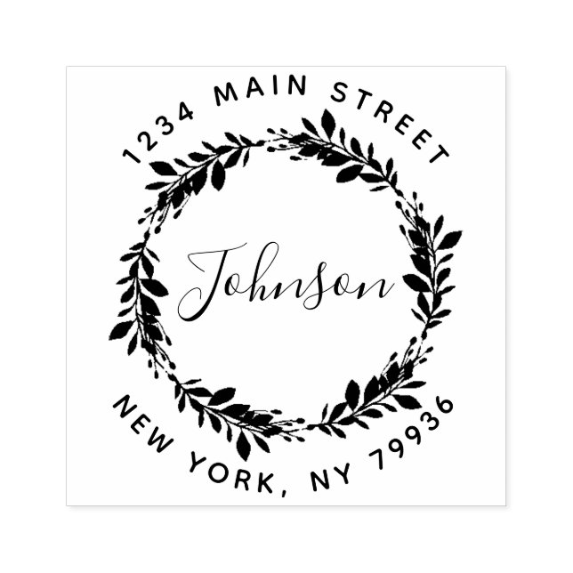 Tampons Encreurs Script personnalisé Nom de famille Ronde Adresse d (Impression)