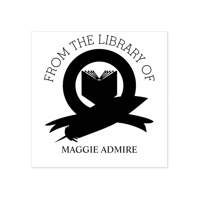 Tampons Encreurs Script personnalisé tendance moderne Floral Ex Lib (Impression)