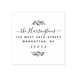 Tampons Encreurs Script Rustique Nom de famille personnalisé Adress