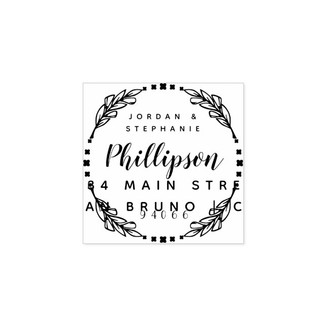 Tampons Encreurs Script rustique tiré à la main Marié Couple Retour (Impression)