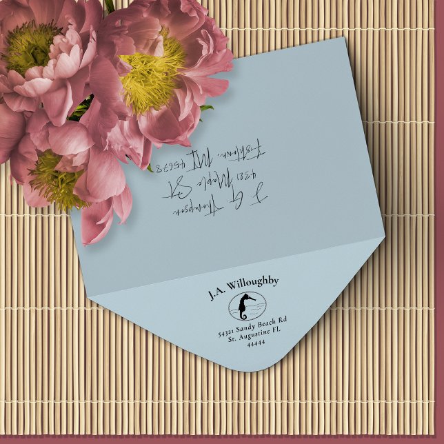 Tampons Encreurs Seahorse Nom de famille Adresse de retour (Créateur téléchargé)