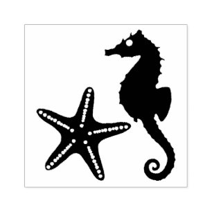 Tampons Encreurs Seahorse & Star Fish Silhouette