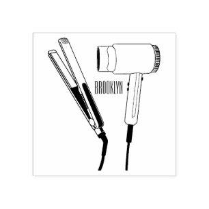 Tampons Encreurs Sèche-cheveux & lisseuse-cheveux illustration