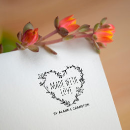 Tampons Encreurs Serre-Coeur Floral Dessiné À La Main Fabriqué Avec