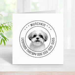 Tampons Encreurs Shih Tzu Chien Animaux de Compagnie Photo Round