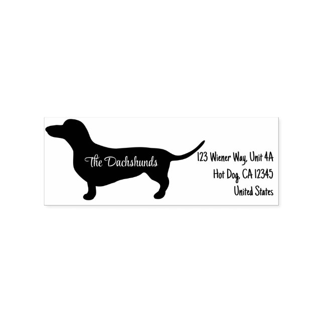 Tampons Encreurs Silhouette Dachshund personnalisée avec nom (Tamponné)